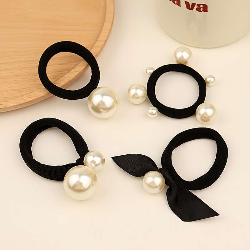Luxurious Pearl Embellished Hair Tie