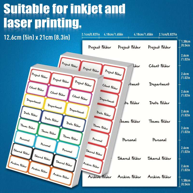1200 Labels 8 Colors Blank Writable