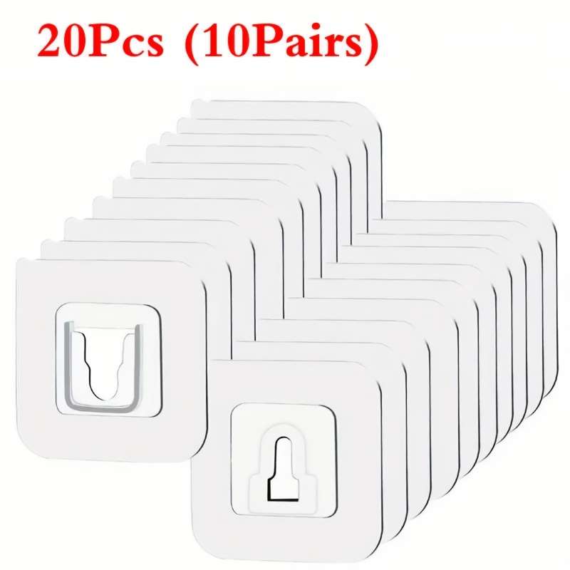 10 Pairs of Powerful Adhesive Hooks with No TraceUtility