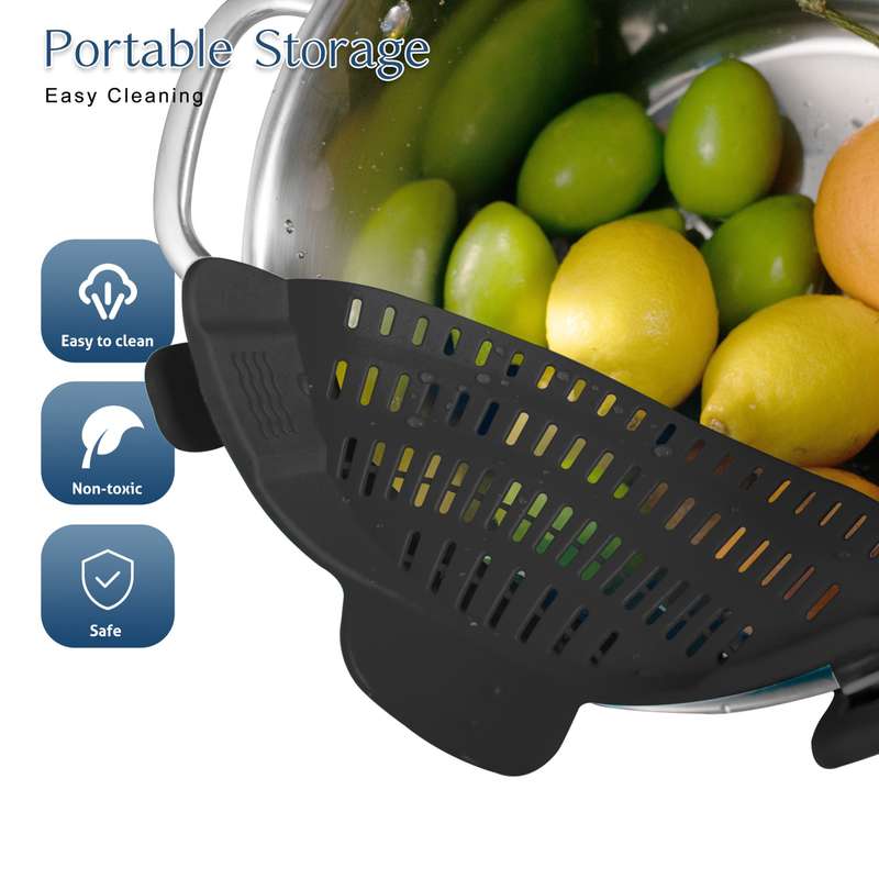 1pc  Adjustable Silicone Clip-On Pot Strainer