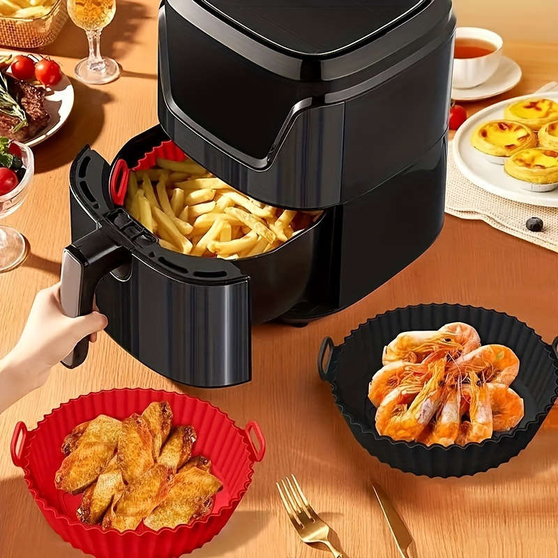 1pc Air Fryer Silicone Pan Three-dimensional Collapsible Air Fryer Mat Silicone Air Fryer Liner