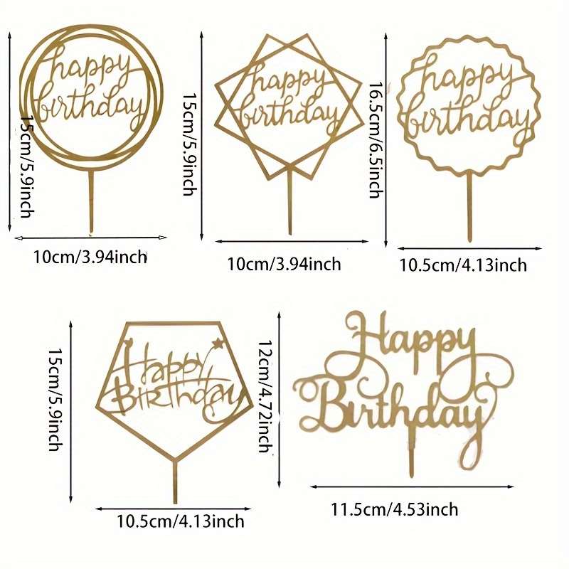 5pcs Large Birthday Cake Decoration Supplies