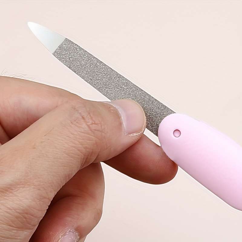 Stainless Steel Nail File with Double Polishing and Sanding Strips