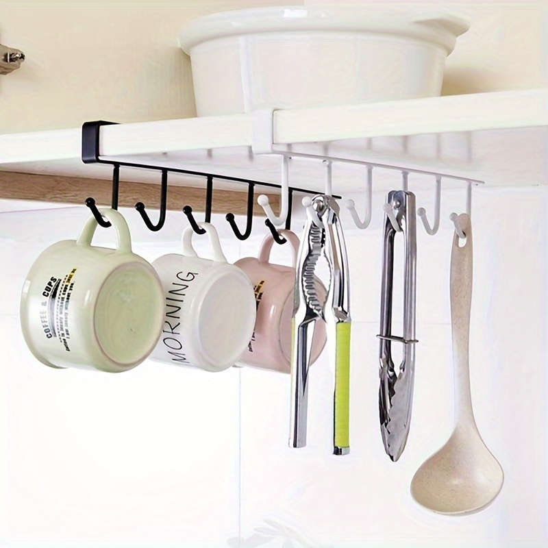 pace-Saving Kitchen Organizer with 6 Detachable Hooks