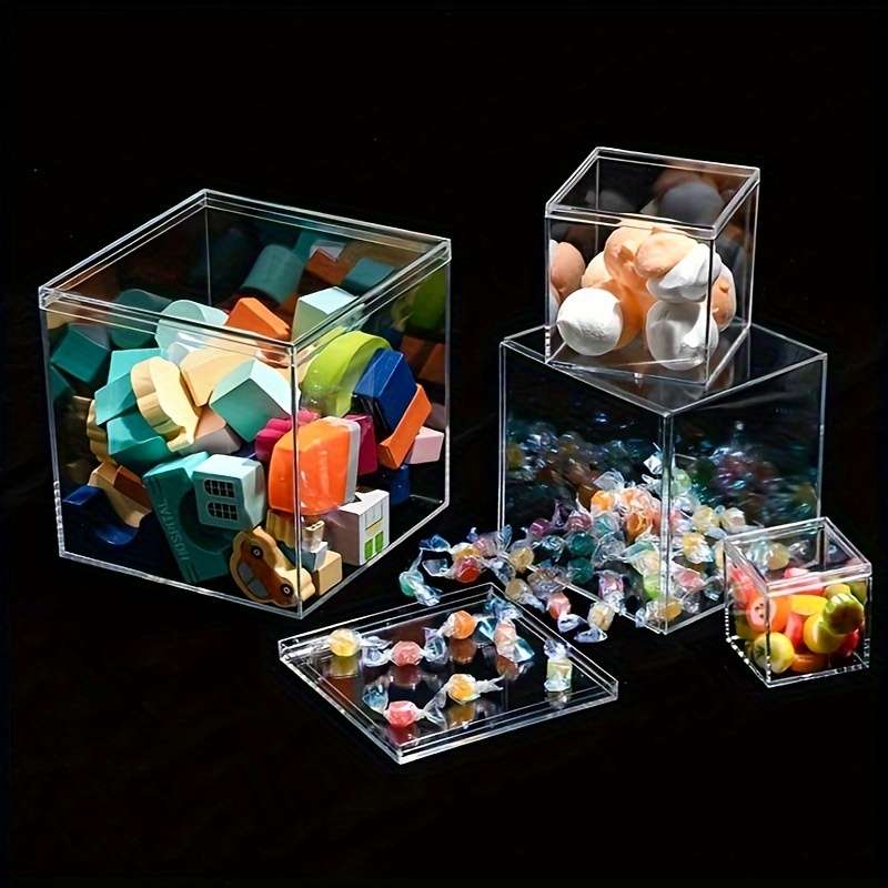 1 Set Contemporary Acrylic Storage Boxes with Lids
