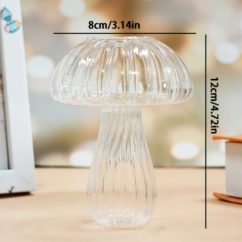 1pc Charming Mushroom-Shaped Glass Vase