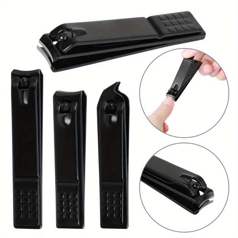3pcs Black Stainless Steel Nail Clipper Set