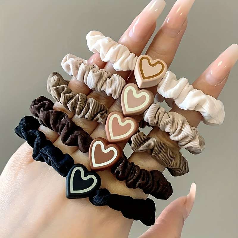 Vintage Minimalist Fabric Hair Ties Set