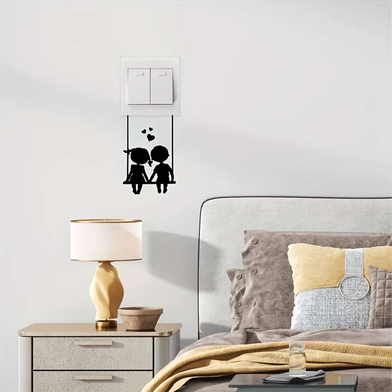 Romantic Couple Silhouette Light for Switch Wall Sticker