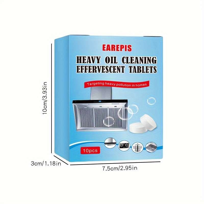 10pcs Heavy Oil Cleaning Effervescent Tablets