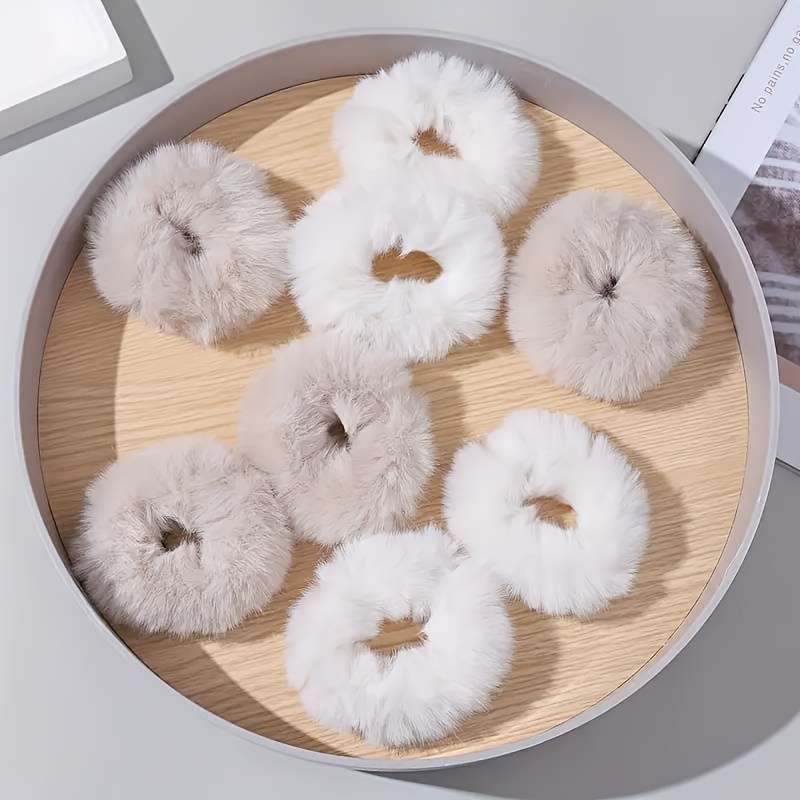 Multi-color plush hair bands