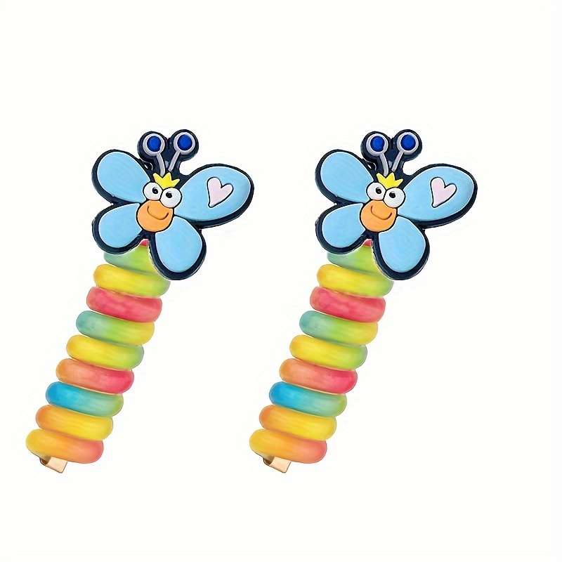Butterfly Braided Telephone Wire Hair Ties For Teen Girls