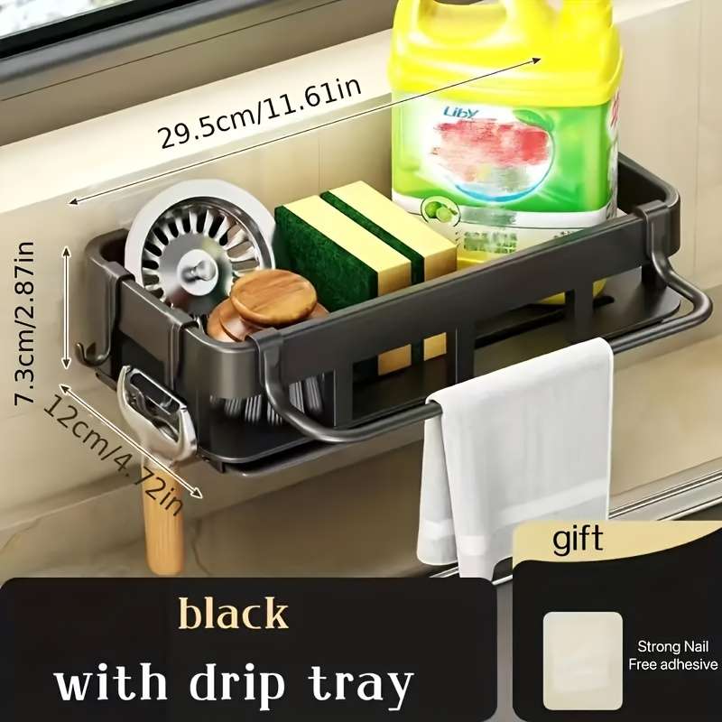 1pc Multifunctional Wall-Mounted Kitchen Rack