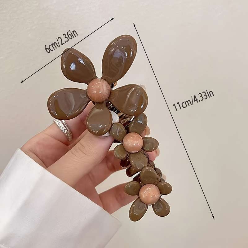 Elegant Beaded Flower Spiral Hair Tie