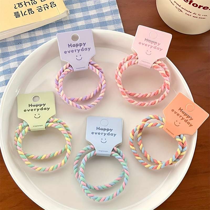 5pcs Cute Silky Hair Ties