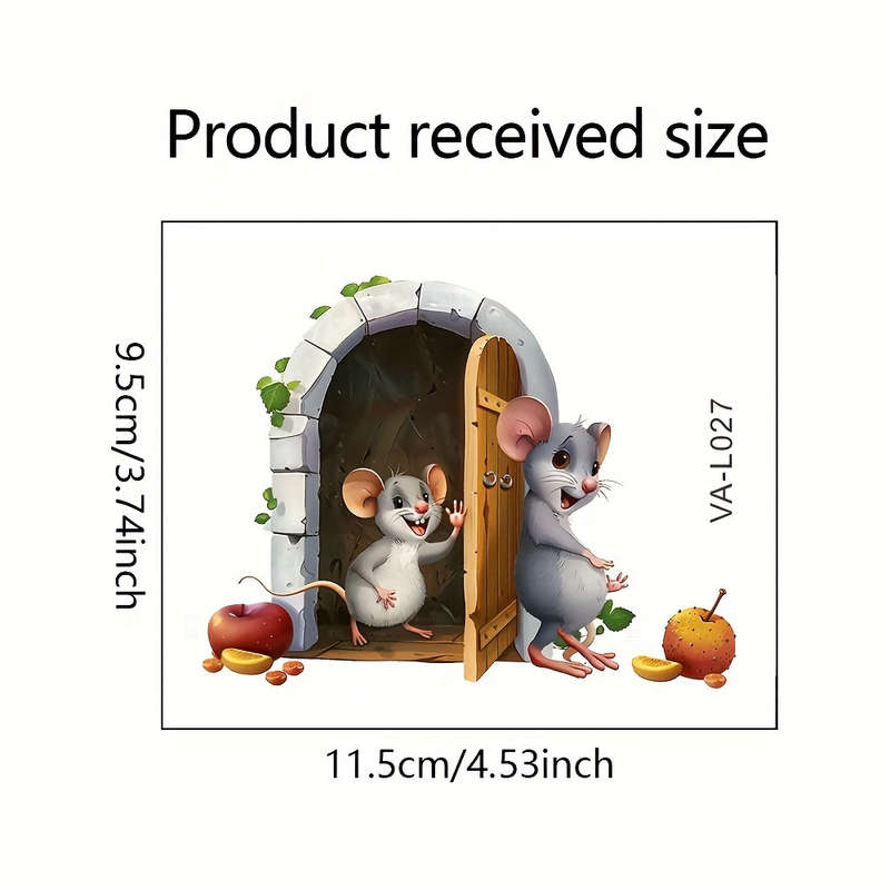 Adorable Mouse Staircase Corner Decal