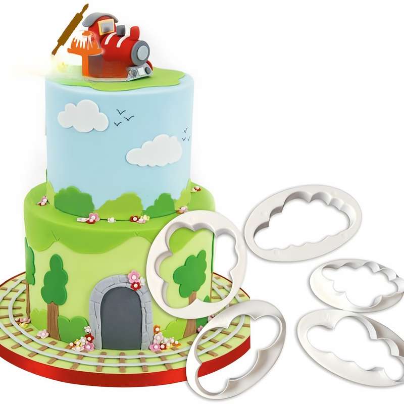 5-Piece Set Plastic Cloud Fondant Cutters