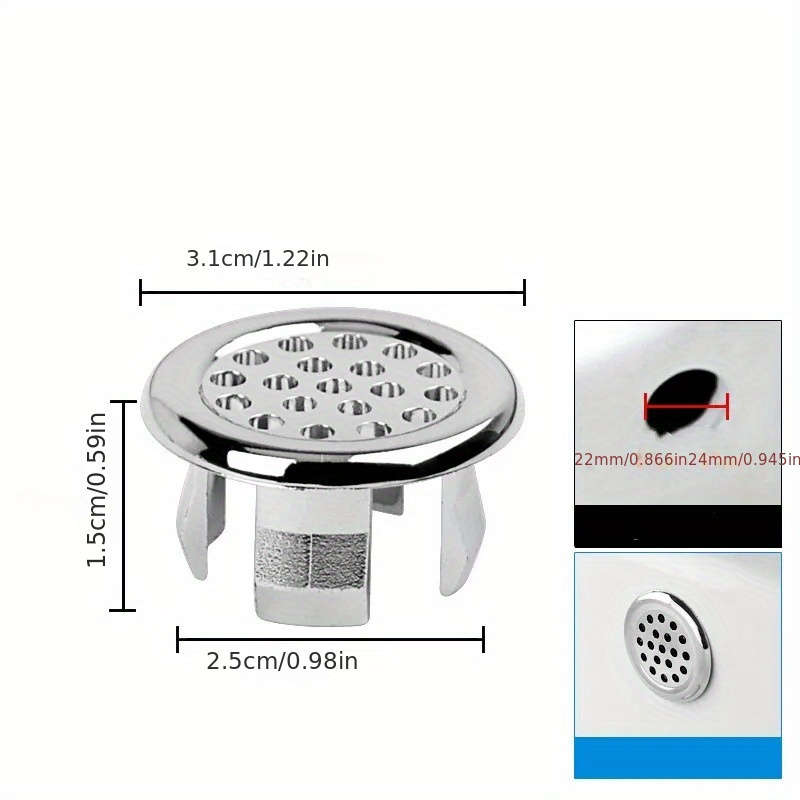 4pcs Chrome Overflow Rings For Bathroom