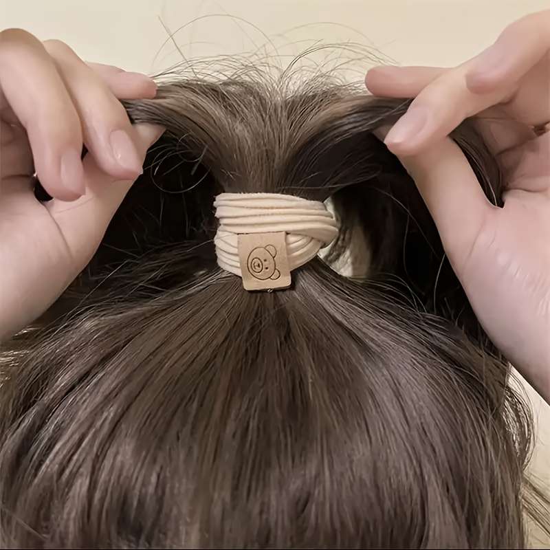 5pcs Cute Bear Icon Hair Ring Set