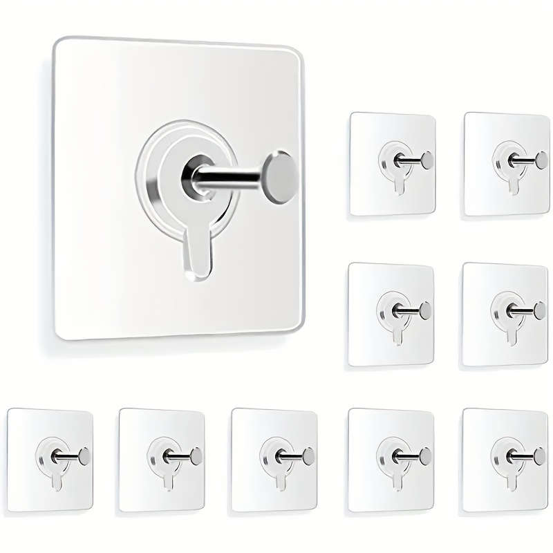 10pcs Easy-Install Self-Adhesive Wall Hooks
