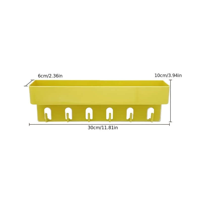 1pc Contemporary White Plastic Wall-Mounted Storage Shelf