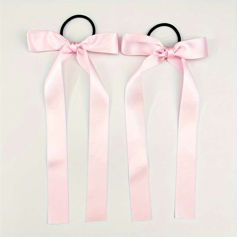 2pcs Elegant Ribbon Bowknot Hair Loops