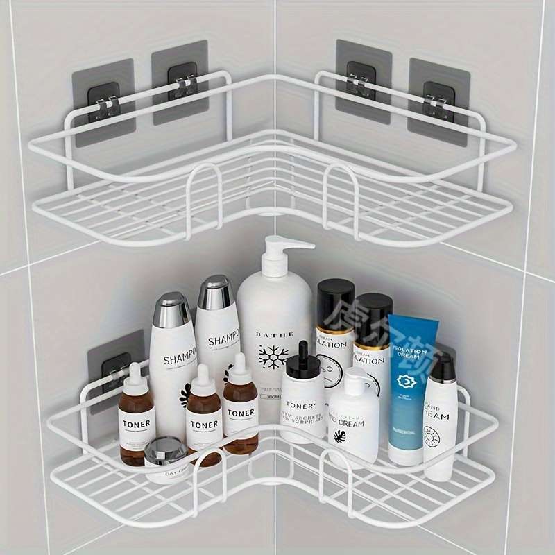1pc Easy-Install Corner Shower Shelf