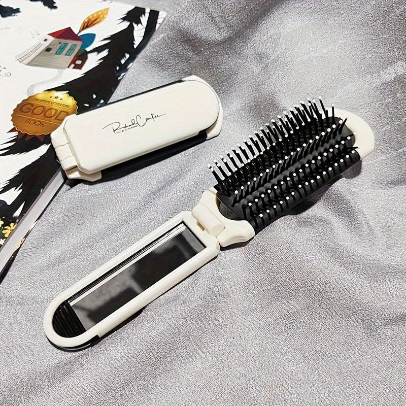 Portable Folding Hair Brush with Mirror
