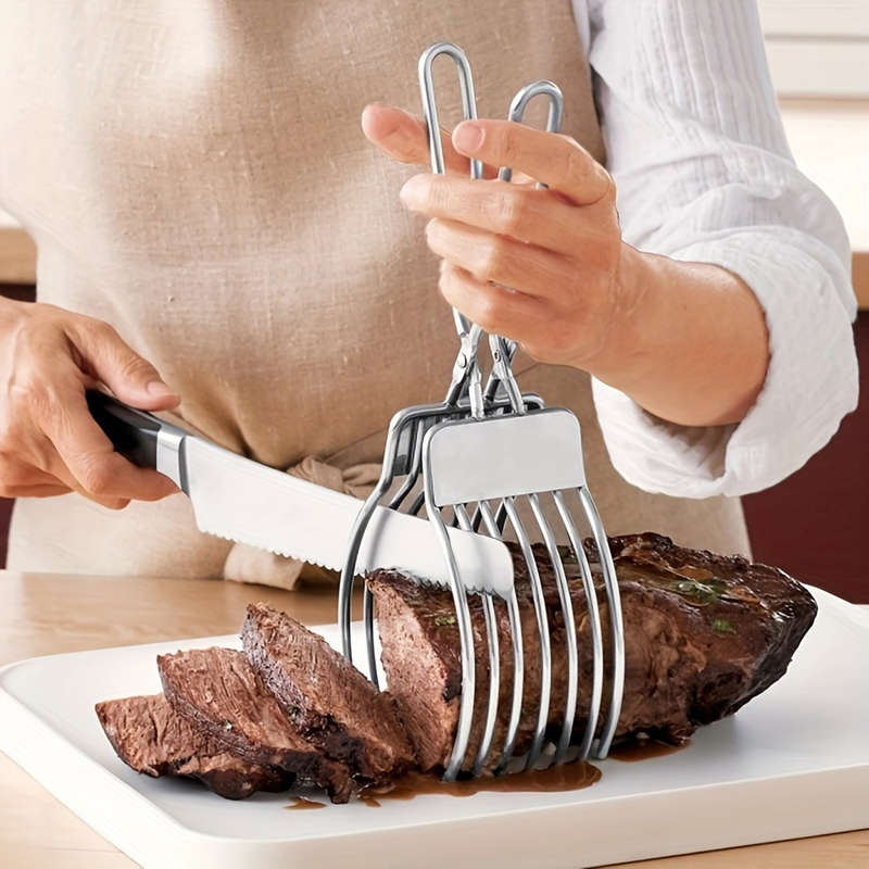 Stainless Steel Meat Slicing Tongs1pc