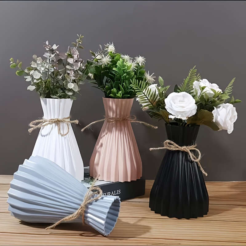 Boho-Chic Striped Plastic Vase