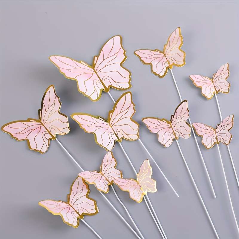 Set Of Cake Decoration Inserts With Exquisite Gold-Rimmed