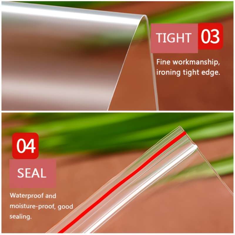 250pcs Reusable Clear Plastic Zipper Bags