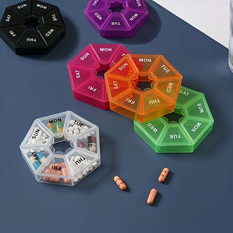 Mini 7-Corner Storage BoxSeven Grids Squares Pill Box
