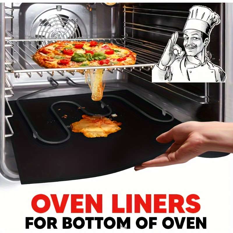 2pcs Oven Bottom Liner Non-Stick Reusable Liner For Electric Ovens