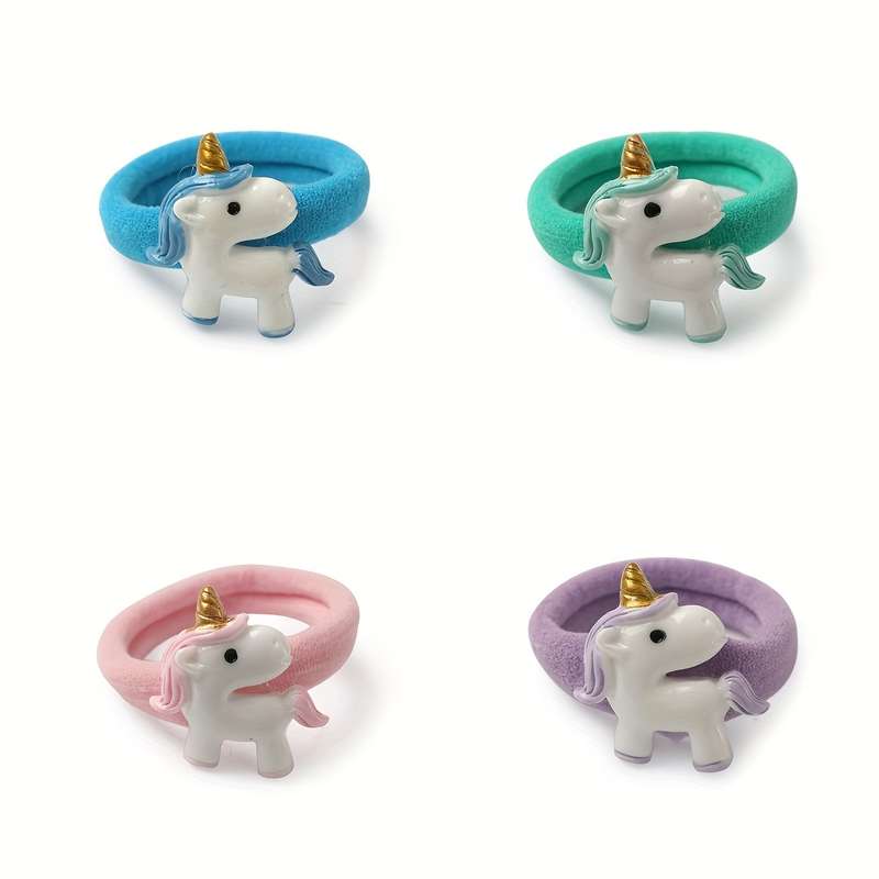 8pcs Cute Unicorn Hair Ties Set