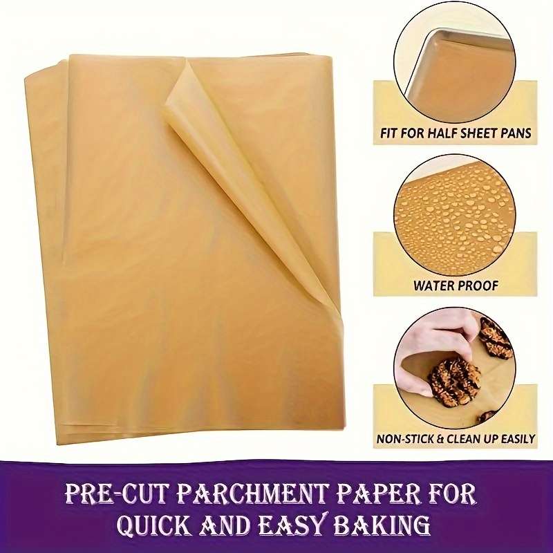 50-Pack Pre-Cut Parchment Paper Baking Sheets