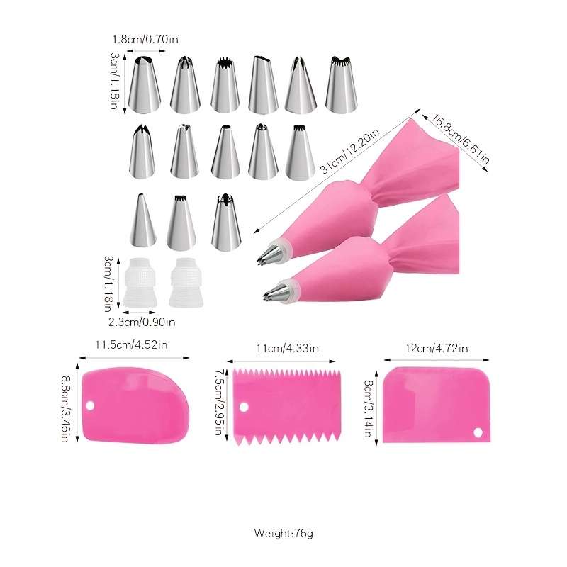 21-Piece Flower Mounting Baking Set