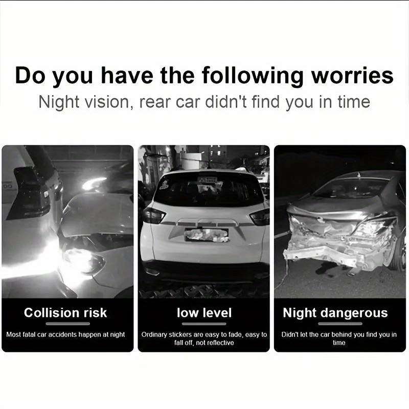 10pcs Car Bumper Reflective Safety Strip Stickers