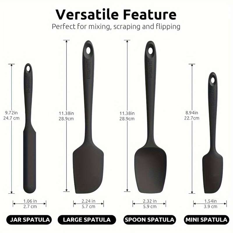 4pcs Heat Resistant Silicone Spatula Set