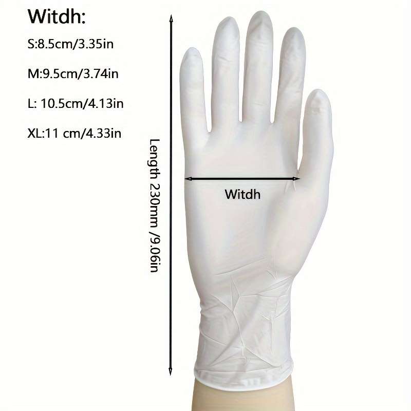 20pcsWhite Disposable Nitrile Gloves