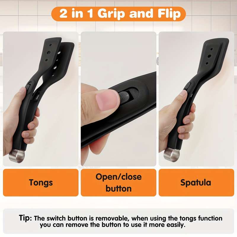Silicone 2-In-1 Cooking Tongs And Spatula