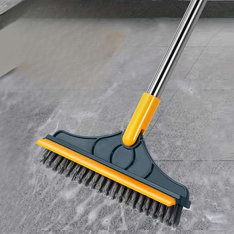 1pc Adjustable Long Handle Cleaning Brush with Angled Bristles