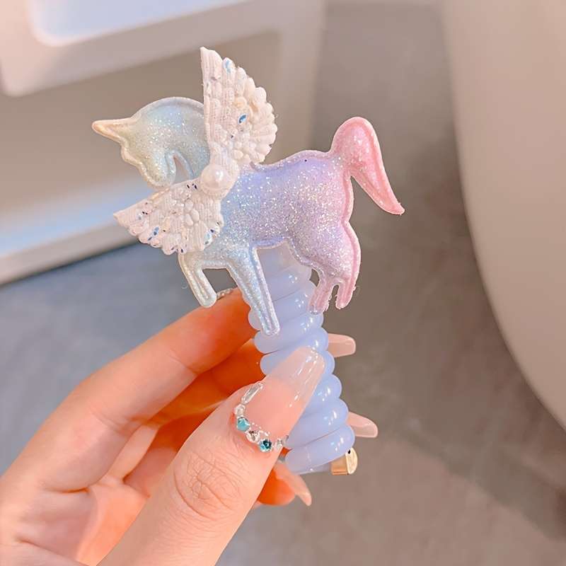 Elegant Unicorn Spiral Hair Tie