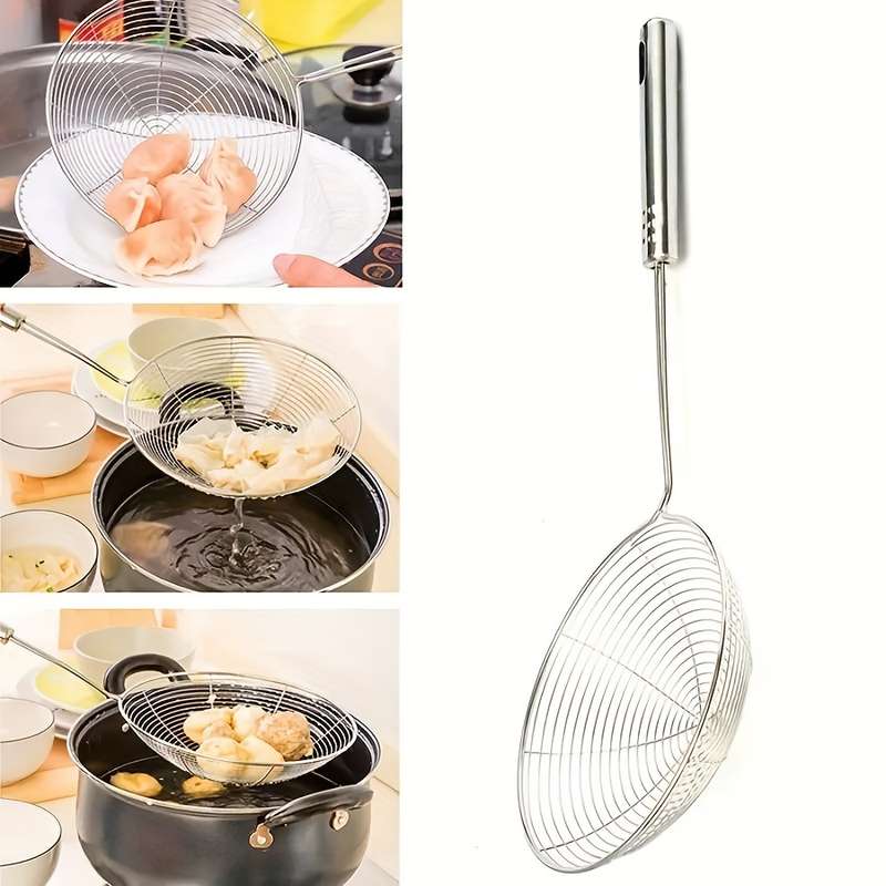Stainless Steel Strainer Ladle with Handle - 1pc
