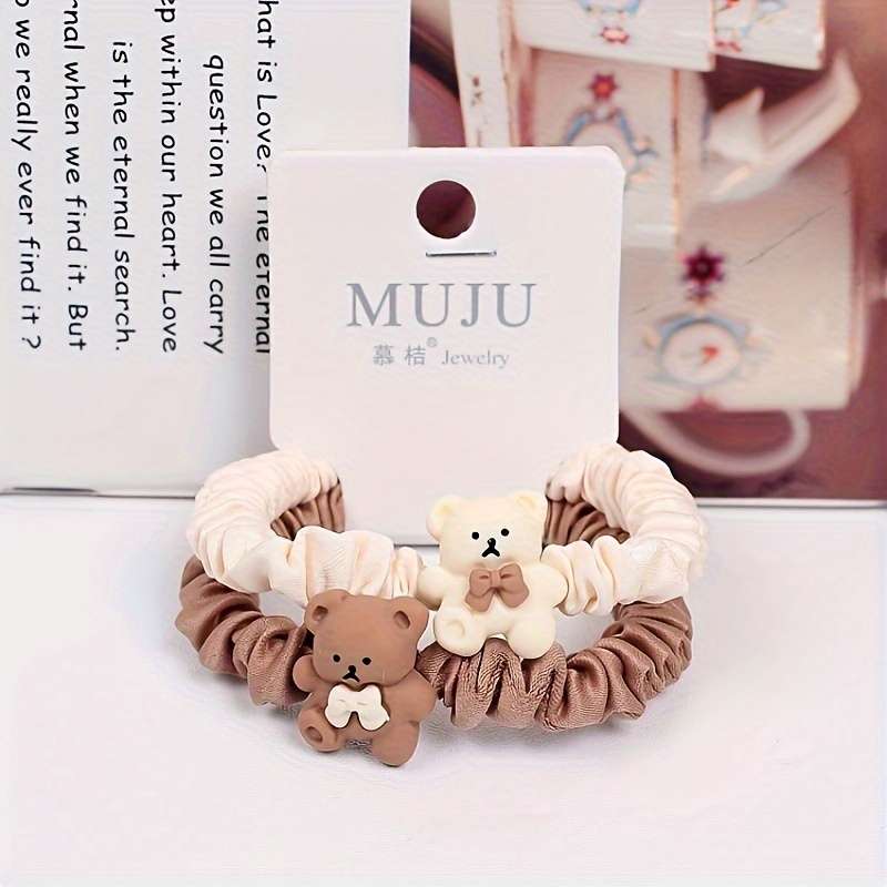 Jewelry 2-Piece Set Cute Bear Elastic Hair Ties