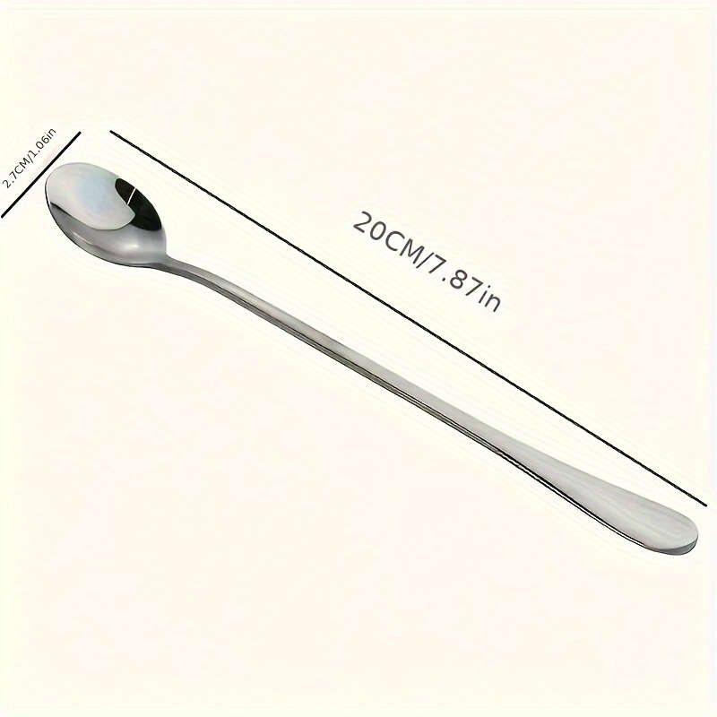 1 Durable Stainless Steel Long Handle Spoon -