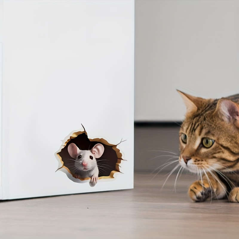 3D Mouse Hole Wall Decal