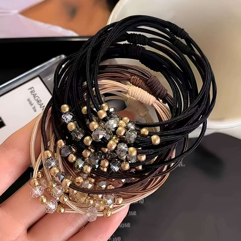 High elastic rhinestone hair tie