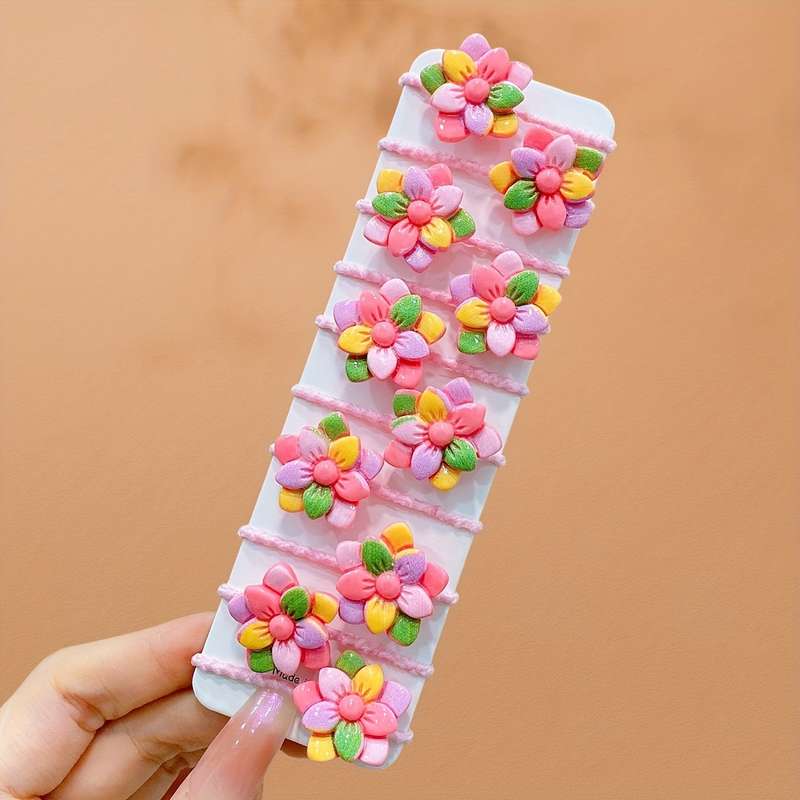 Sweet Floral Elastic Hair Ties