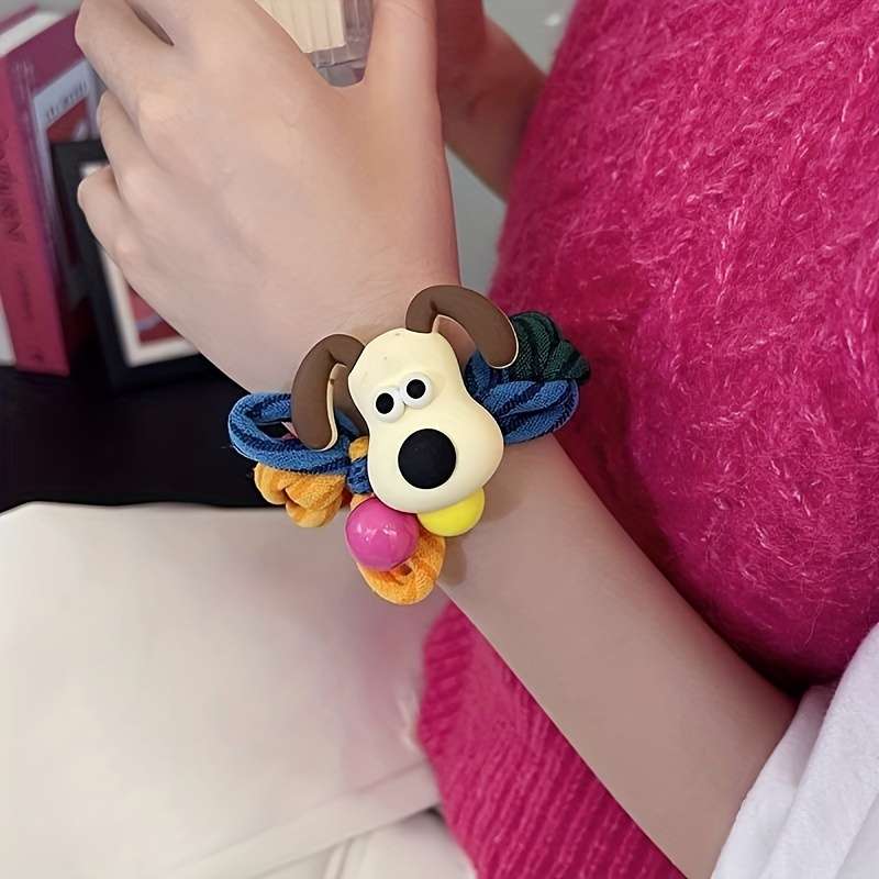 2pcs Cute Dog Animal Elastic Hair Ties